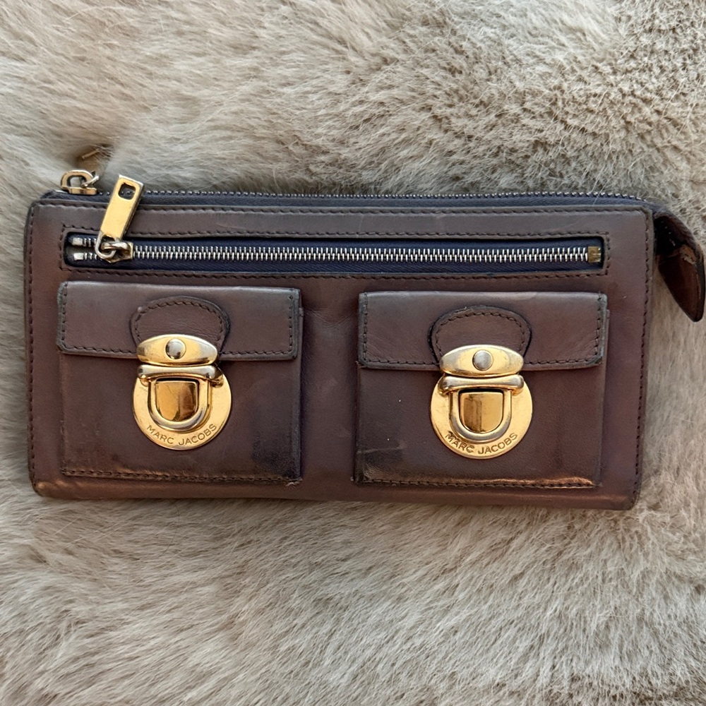 Marc Jacobs purple Wallet with Gold Hardware